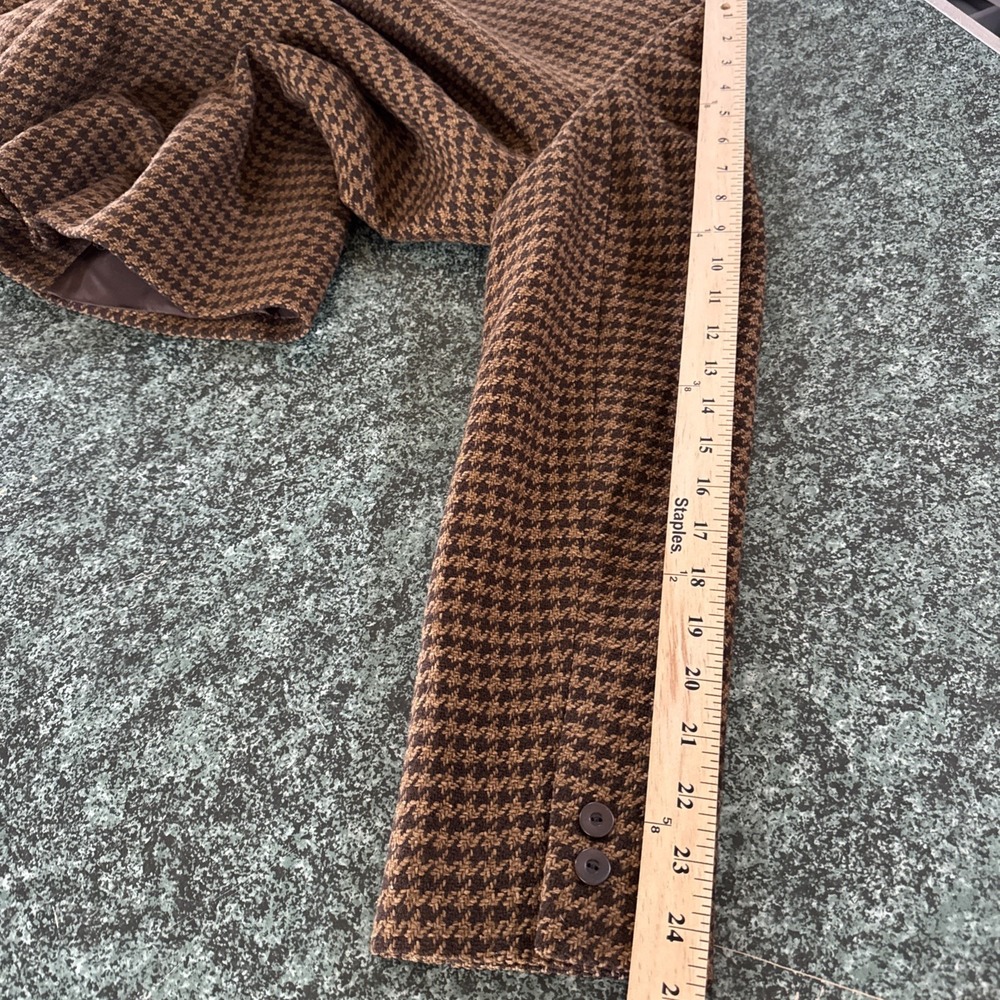 Talbots Herringbone Women Made In Italy Brown Wool Cashmere Silk Blend Blazer 14 - Picture 13 of 14